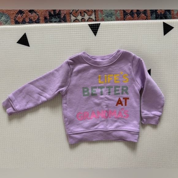 Garanimals|Baby girl crewneck sweater,fleece lined,Life is better at Grandma’s• - Picture 2 of 5